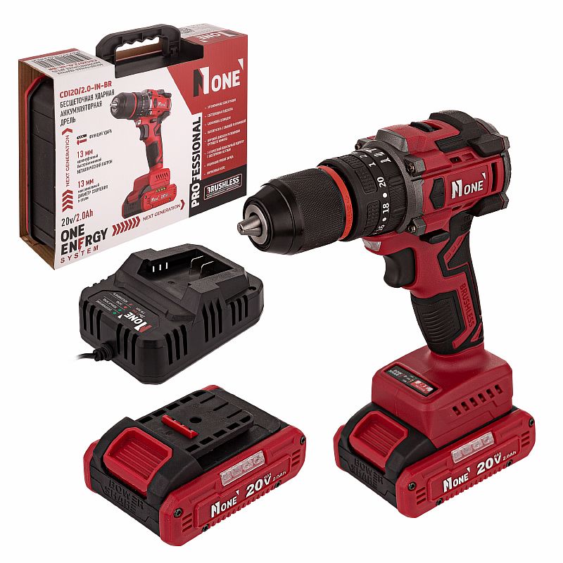 Дрель акк.ударная бесщ.CDI 20/2.0-IN-BR (50Hm.2.0V,2 АКК,2,0Ач,13мм жел.патр,кейс)№